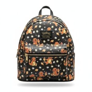 Loungefly Pokemon Charmander Black and Orange Mini Backpack